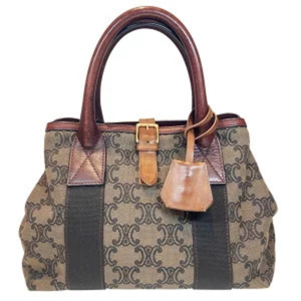Celine Macadam canvas leather tote bag